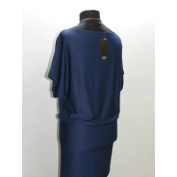 Modna sukienka z rękawem kimono niebieski/ indygo melanż